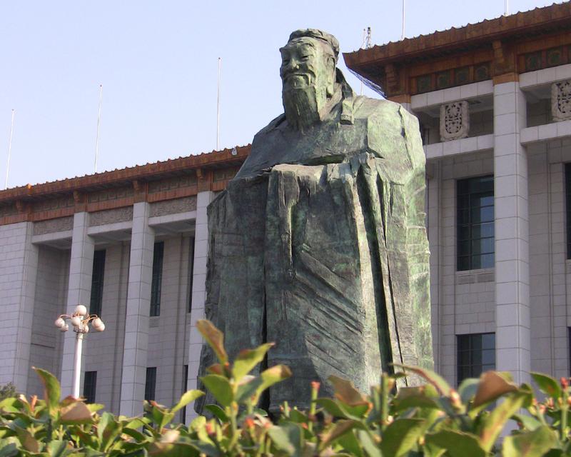 A 30-foot statue of Confucius at the entrance to China's National Museum